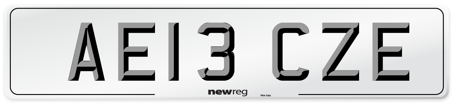 AE13 CZE Number Plate from New Reg